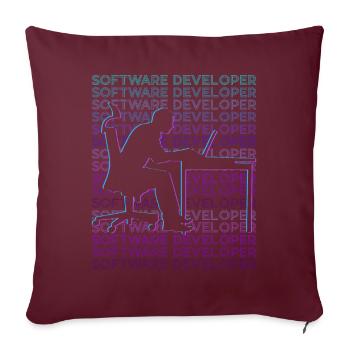 Développeur de logiciels Développement de logiciels Retro - Housse de coussin décorative 45 x 45 cm - bordeaux - Devant