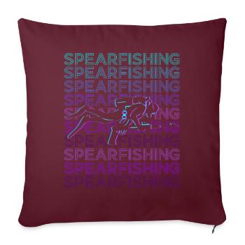 Chasse sous-marine Spearfisher Retro - Housse de coussin décorative 45 x 45 cm - bordeaux - Devant