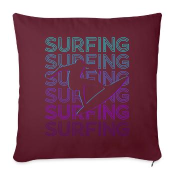 Surfen Surfer Surf Rétro - Housse de coussin décorative 45 x 45 cm - bordeaux - Devant