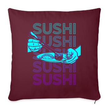 Sushi Rétro - Housse de coussin décorative 45 x 45 cm - bordeaux - Devant
