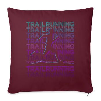 Trail Running Trail Runner Rétro - Housse de coussin décorative 45 x 45 cm - bordeaux - Devant