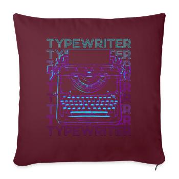 Schreibmaschine Tippen Retro - Sofakissenbezug 45 x 45 cm - Burgunderrot - Vorne