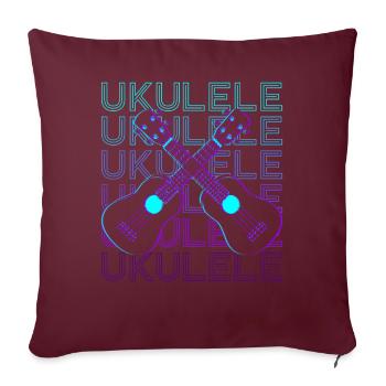 Ukulele Spieler Ukulelist Retro - Sofakissenbezug 45 x 45 cm - Burgunderrot - Vorne