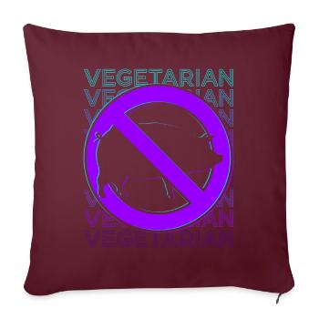 Végétarien Végétalien Veganisme Rétro - Housse de coussin décorative 45 x 45 cm - bordeaux - Devant