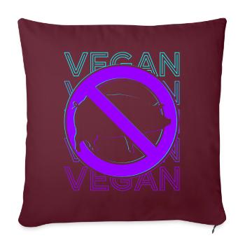 Végétalien Végétarien Veganisme Rétro - Housse de coussin décorative 45 x 45 cm - bordeaux - Devant