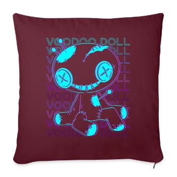 Voodoo Puppe Hexerei Retro - Sofakissenbezug 45 x 45 cm - Burgunderrot - Vorne