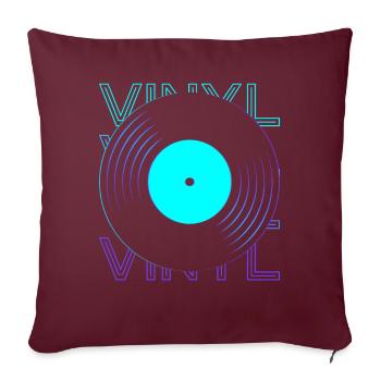 Vinyl-Schallplatte Vinyl-Schallplattenspieler Phon - Sofakissenbezug 45 x 45 cm - Burgunderrot - Vorne