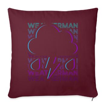 Météorologue Météo Grenouille Météo PrévisionNiste Rétro - Housse de coussin décorative 45 x 45 cm - bordeaux - Devant
