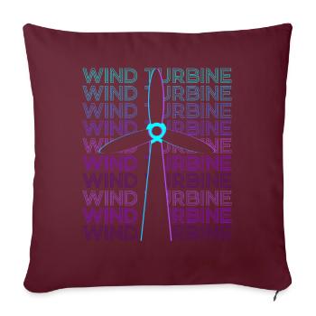 Éolienne Retro - Housse de coussin décorative 45 x 45 cm - bordeaux - Devant