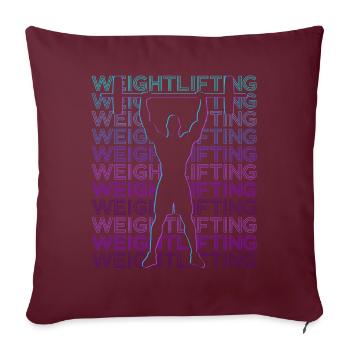 Haltérophilie Haltérophile Retro - Housse de coussin décorative 45 x 45 cm - bordeaux - Devant