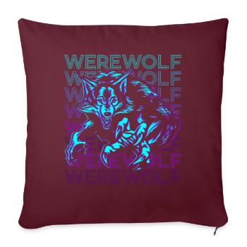 Loup-garou Rétro - Housse de coussin décorative 45 x 45 cm - bordeaux - Devant