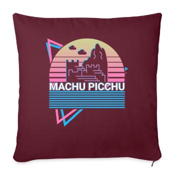 Machu Picchu Pérou Inca Rétro - Housse de coussin décorative 45 x 45 cm - bordeaux - Devant