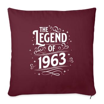 Die Legende von 1963 Geburtstag - Sofakissenbezug 45 x 45 cm - Burgunderrot - Vorne