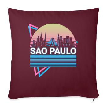 Sao Paulo City Skyline Cityscape Rétro - Housse de coussin décorative 45 x 45 cm - bordeaux - Devant