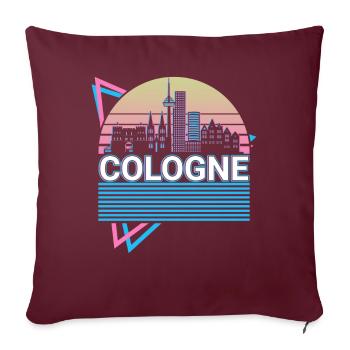 Cologne City Skyline Cityscape Rétro - Housse de coussin décorative 45 x 45 cm - bordeaux - Devant