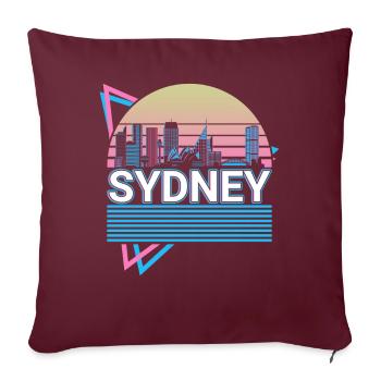 Sidney City Skyline Cityscape Rétro - Housse de coussin décorative 45 x 45 cm - bordeaux - Devant