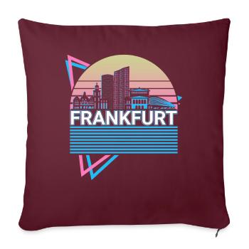 Frankfurt City Skyline Cityscape Rétro - Housse de coussin décorative 45 x 45 cm - bordeaux - Devant