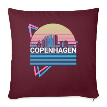 Copenhague City Skyline Cityscape Rétro - Housse de coussin décorative 45 x 45 cm - bordeaux - Devant