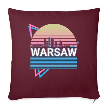 Varsovie City Skyline Cityscape Rétro - Housse de coussin décorative 45 x 45 cm - bordeaux - Devant
