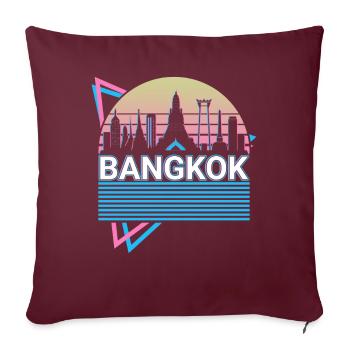 Bangkok City Skyline Cityscape Rétro - Housse de coussin décorative 45 x 45 cm - bordeaux - Devant