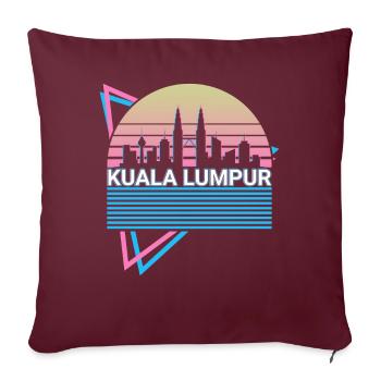 Kuala Lumpur City Skyline Cityscape Rétro - Housse de coussin décorative 45 x 45 cm - bordeaux - Devant