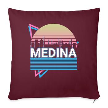 Medina City Skyline Cityscape Rétro - Housse de coussin décorative 45 x 45 cm - bordeaux - Devant