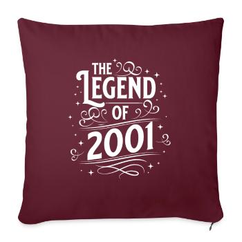 Die Legende von 2001 Geburtstag - Sofakissenbezug 45 x 45 cm - Burgunderrot - Vorne