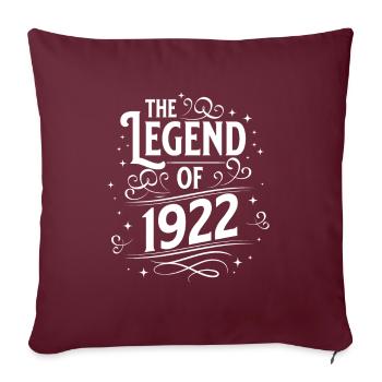 La légende de l’anniversaire de 1922 - Housse de coussin décorative 45 x 45 cm - bordeaux - Devant