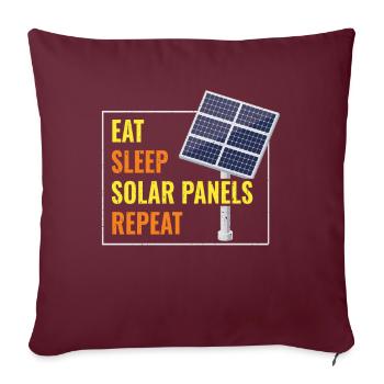 Eat Sleep Solar Panels Photovoltaik - Sofakissenbezug 45 x 45 cm - Burgunderrot - Vorne