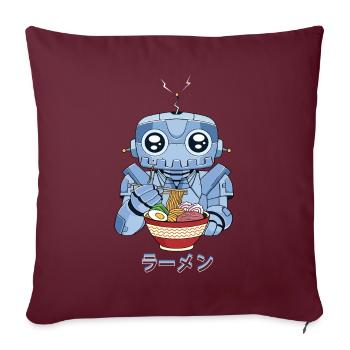 Cyborg Robot Ramen Noodles Cyber Esthétique - Housse de coussin décorative 45 x 45 cm - bordeaux - Devant