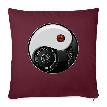 Cyborg Ying Yang Yin Yang Cyber Esthétique - Housse de coussin décorative 45 x 45 cm - bordeaux - Devant