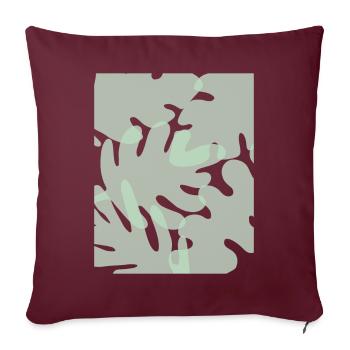 Dänische Pastell-Ästhetik-Blätter - Sofakissenbezug 45 x 45 cm - Burgunderrot - Vorne