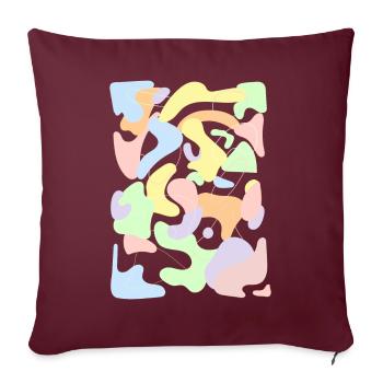 Dänische Pastell-Ästhetik Retro-Pastell-Muster - Sofakissenbezug 45 x 45 cm - Burgunderrot - Vorne