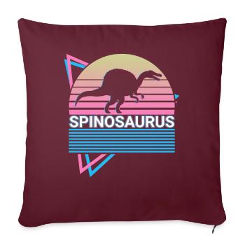 Spinosaurus Dinosaure Rétro - Housse de coussin décorative 45 x 45 cm - bordeaux - Devant