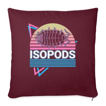 Isopodes Rétro - Housse de coussin décorative 45 x 45 cm - bordeaux - Devant