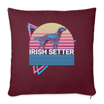 Setter irlandais Rétro - Housse de coussin décorative 45 x 45 cm - bordeaux - Devant
