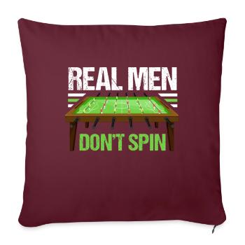 Les vrais hommes ne font pas tourner les kickers de football rotatifs - Housse de coussin décorative 45 x 45 cm - bordeaux - Devant