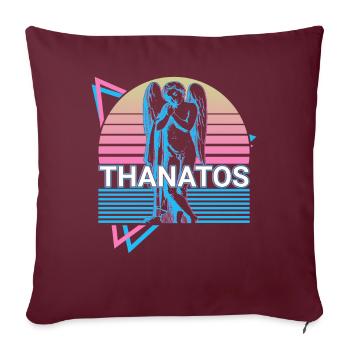 Thanatos Dieu grec Mythe grec antique - Housse de coussin décorative 45 x 45 cm - bordeaux - Devant