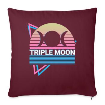 Triple Lune Triple Déesse Symbole Paganisme - Housse de coussin décorative 45 x 45 cm - bordeaux - Devant