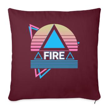 Symbole de l’élément de feu Pagan Wicca Wic - Housse de coussin décorative 45 x 45 cm - bordeaux - Devant