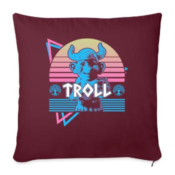 Troll Mythologie nordique Troll nordique Nordis - Housse de coussin décorative 45 x 45 cm - bordeaux - Devant
