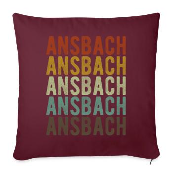 Ansbach Stadt Retro Vintage - Sofakissenbezug 45 x 45 cm - Burgunderrot - Vorne