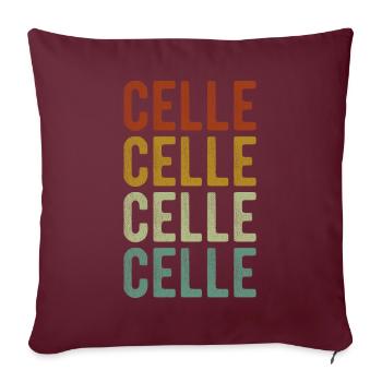 Celle Stadt Retro Vintage - Sofakissenbezug 45 x 45 cm - Burgunderrot - Vorne