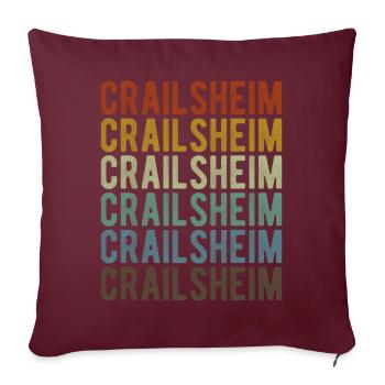 Crailsheim Stadt Retro Vintage - Sofakissenbezug 45 x 45 cm - Burgunderrot - Vorne
