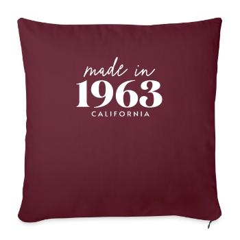 Made 1963 in Geburtstag in California - Sofakissenbezug 45 x 45 cm - Burgunderrot - Vorne