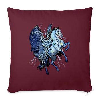 Pegasus Blitz Einhorn Kinder Pferd - Sofakissenbezug 45 x 45 cm - Burgunderrot - Vorne