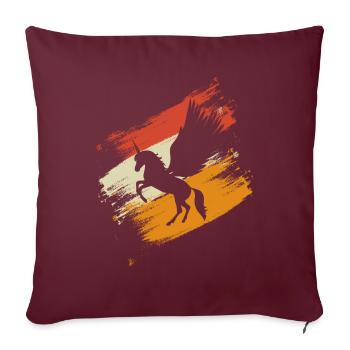 Pegasus Einhorn Kinder Retro - Sofakissenbezug 45 x 45 cm - Burgunderrot - Vorne