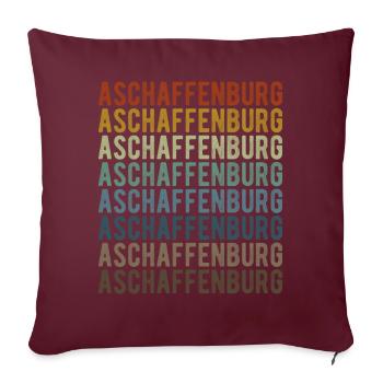 Aschaffenburg City Retro Vintage - Housse de coussin décorative 45 x 45 cm - bordeaux - Devant