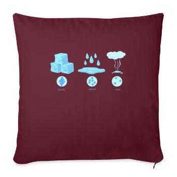 Eau à l’état physique - Housse de coussin décorative 45 x 45 cm - bordeaux - Devant