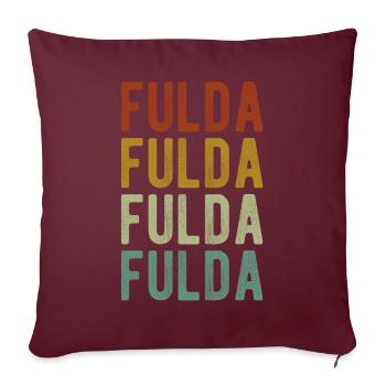 Fulda Stadt Retro Vintage - Sofakissenbezug 45 x 45 cm - Burgunderrot - Vorne